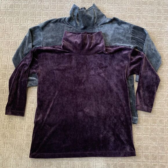 J. Jill Sweaters - J Jill Velour Velvet Shirt Bundle Women MP (fits large) Mock Neck Oversized Soft